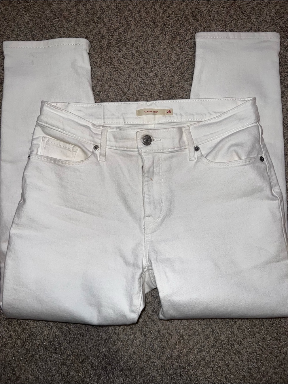 Levi's White Skinny Jeans — Classic Crop